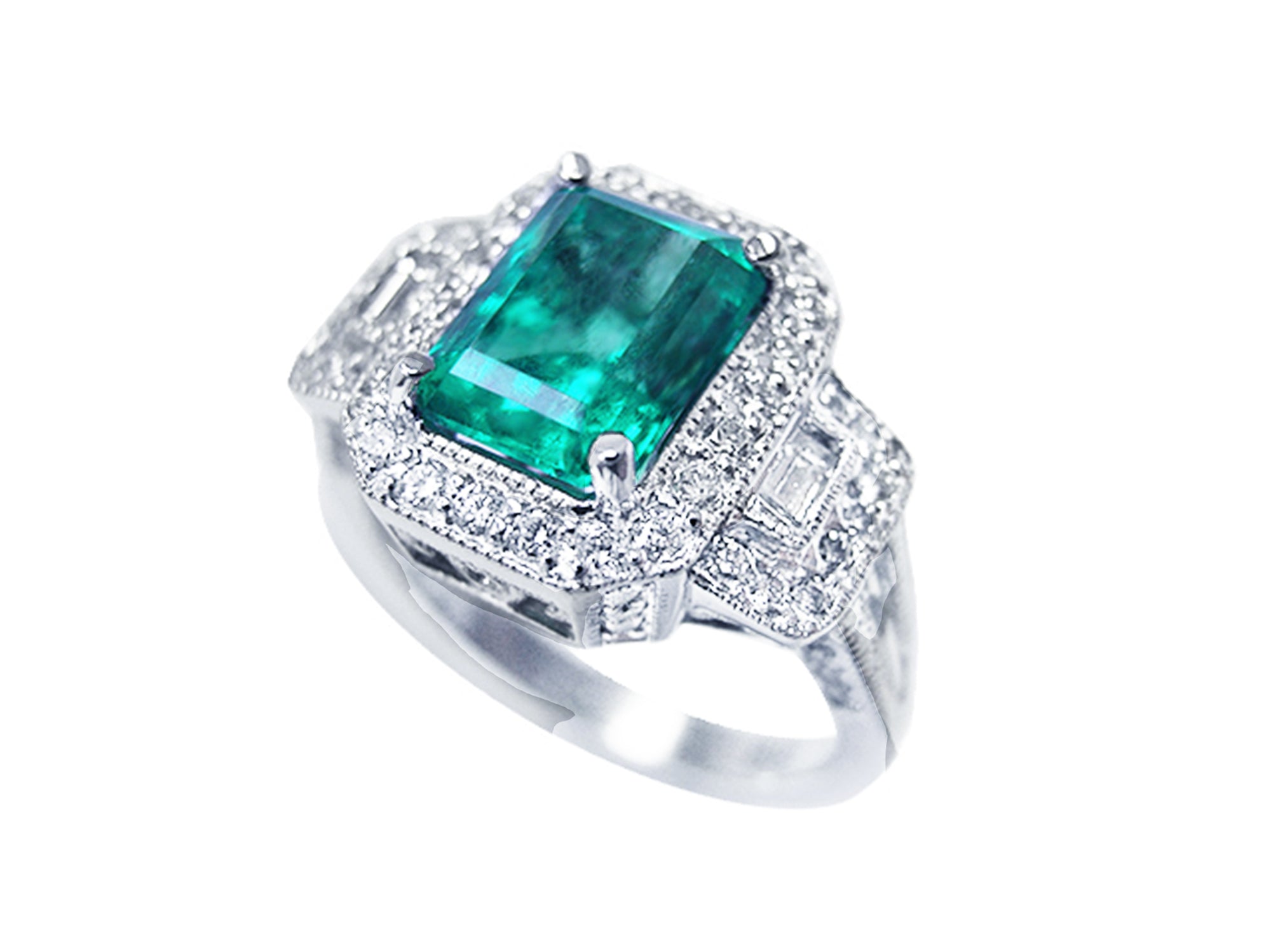 18k gold emerald ring for women