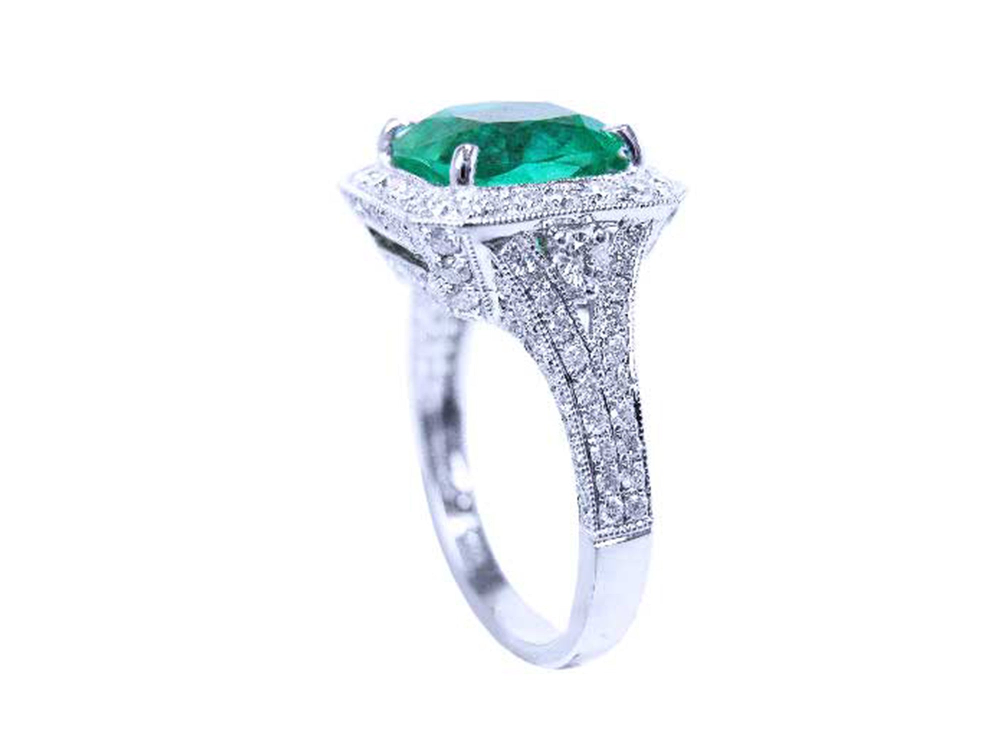Bridals&#39; May birthstone emerald engagement ring