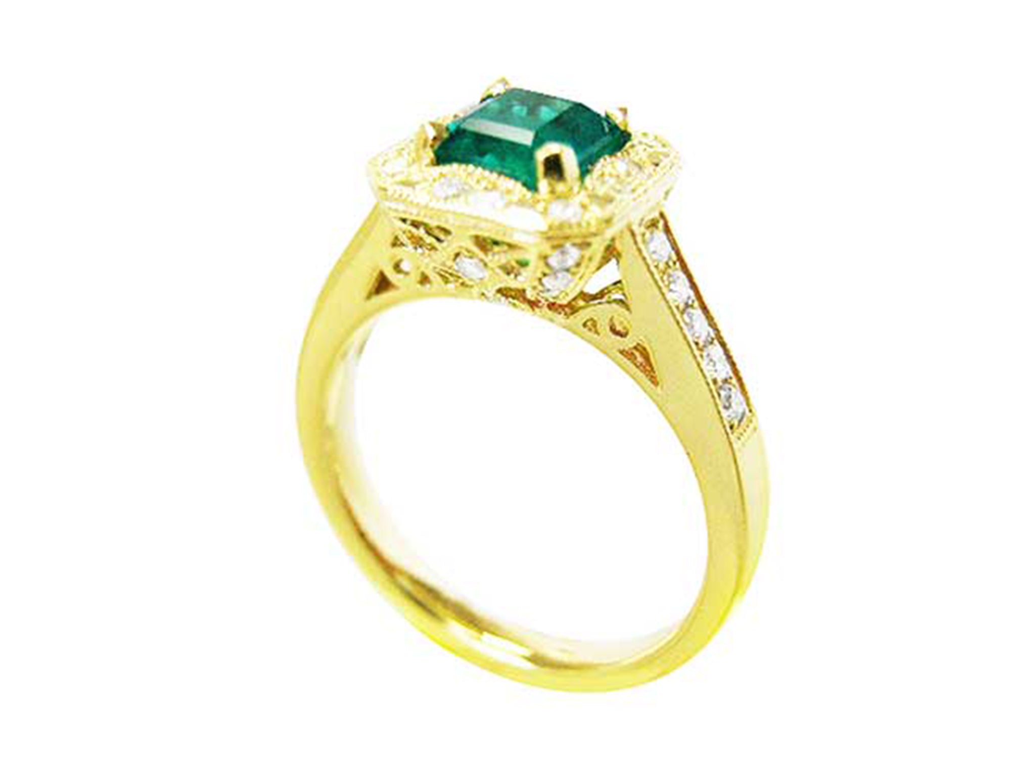 14k gold emerald ring for women