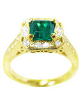 Women emerald engagement rings size 
