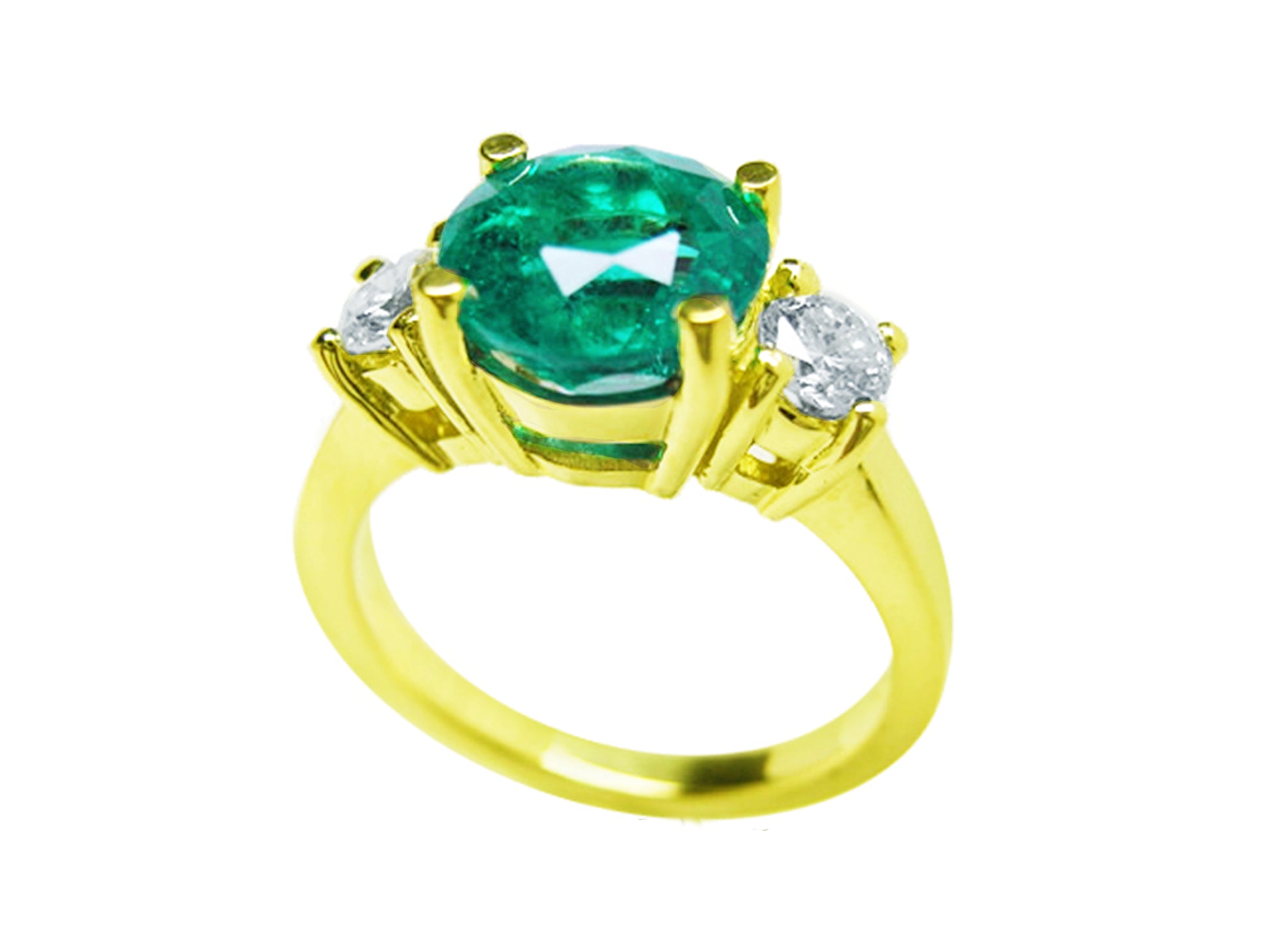 18k gold emerald ring for women