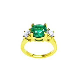 Round cut emerald engagement rings