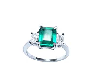 White gold emerald engagement rings