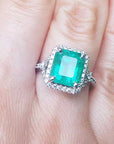 Genuine Colombian engagement emerald rings