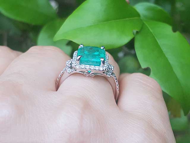 Emerald and diamond fine jewelry rings