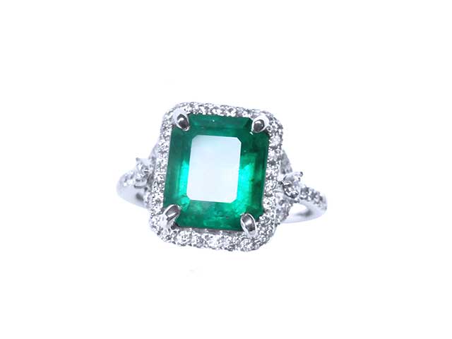 Real Colombian  emerald engagement rings