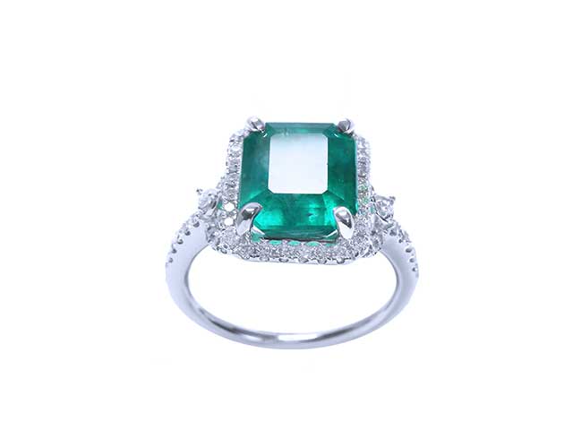 Emerald and diamond engagement rings for women