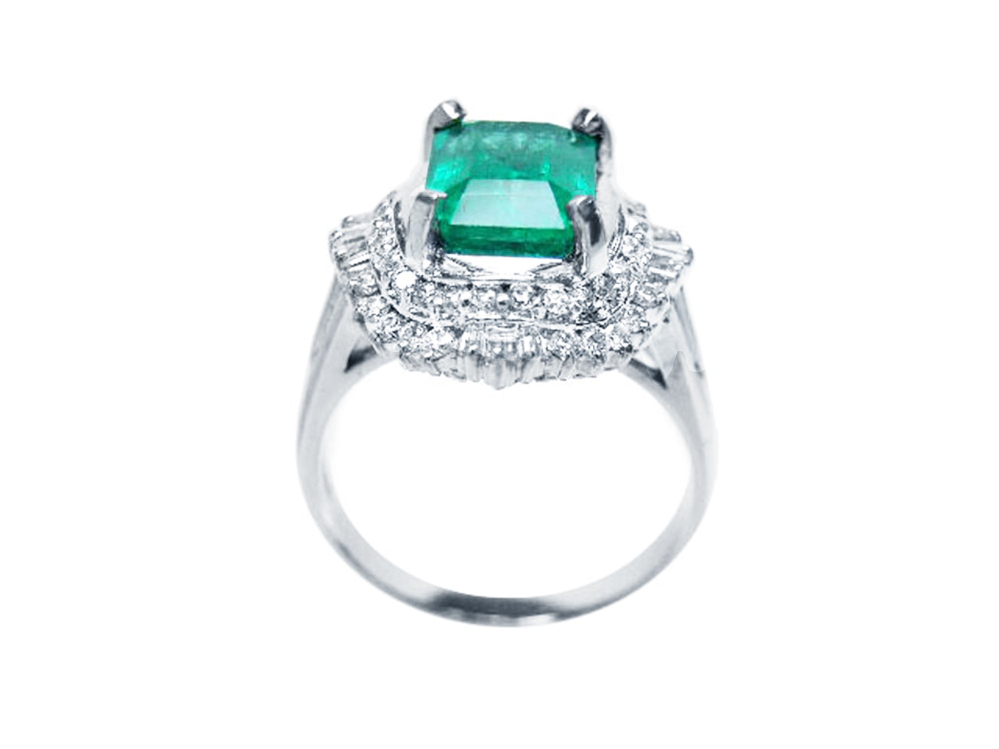 Colombian Platinum emerald ring for women