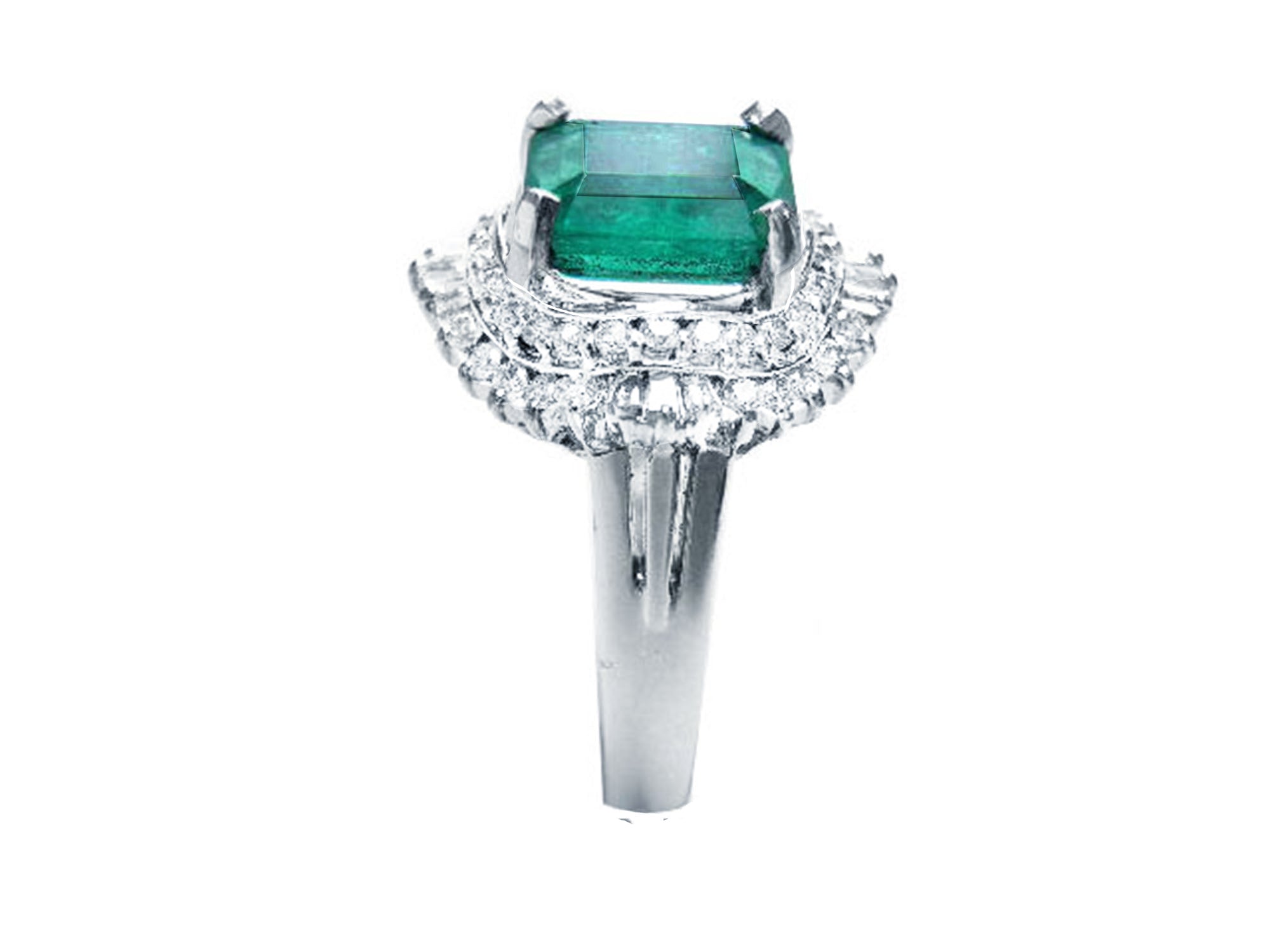Genuine Platinum emerald ring for women