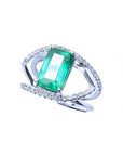 White gold fine emerald jewelry