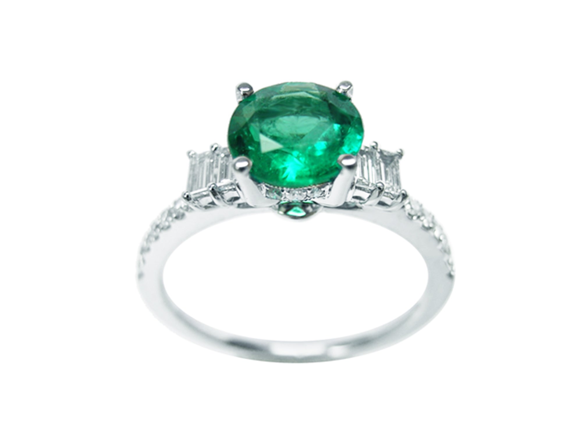 Affordable emerald engagement ring