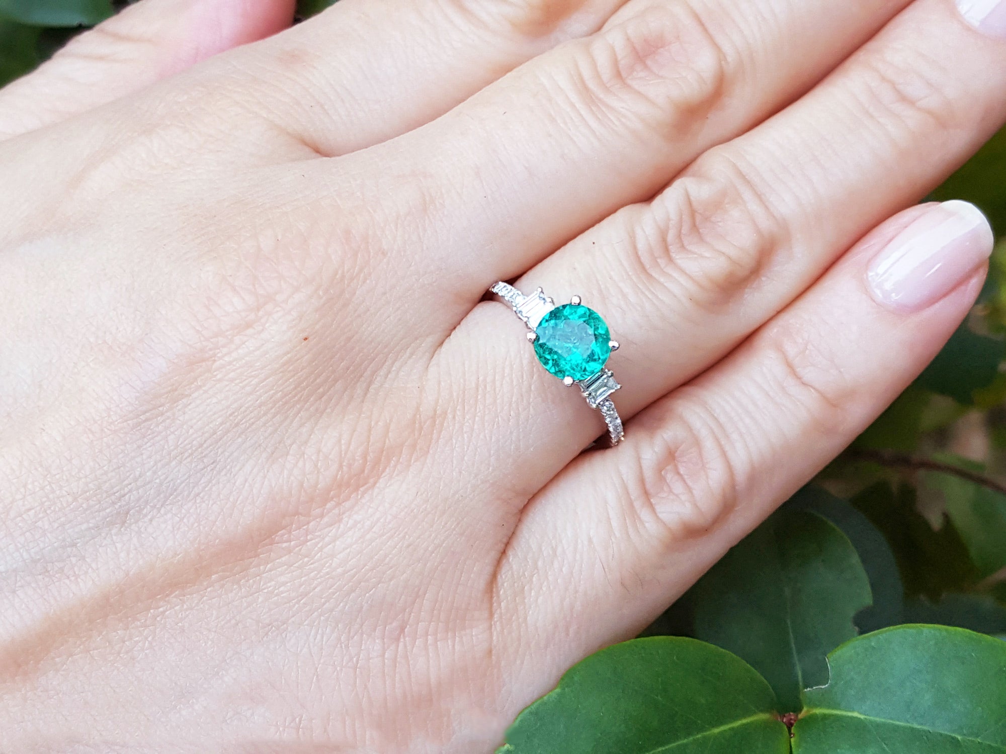 Brides emerald ring May birthstone