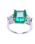 Emerald and diamond fine jewelry rings