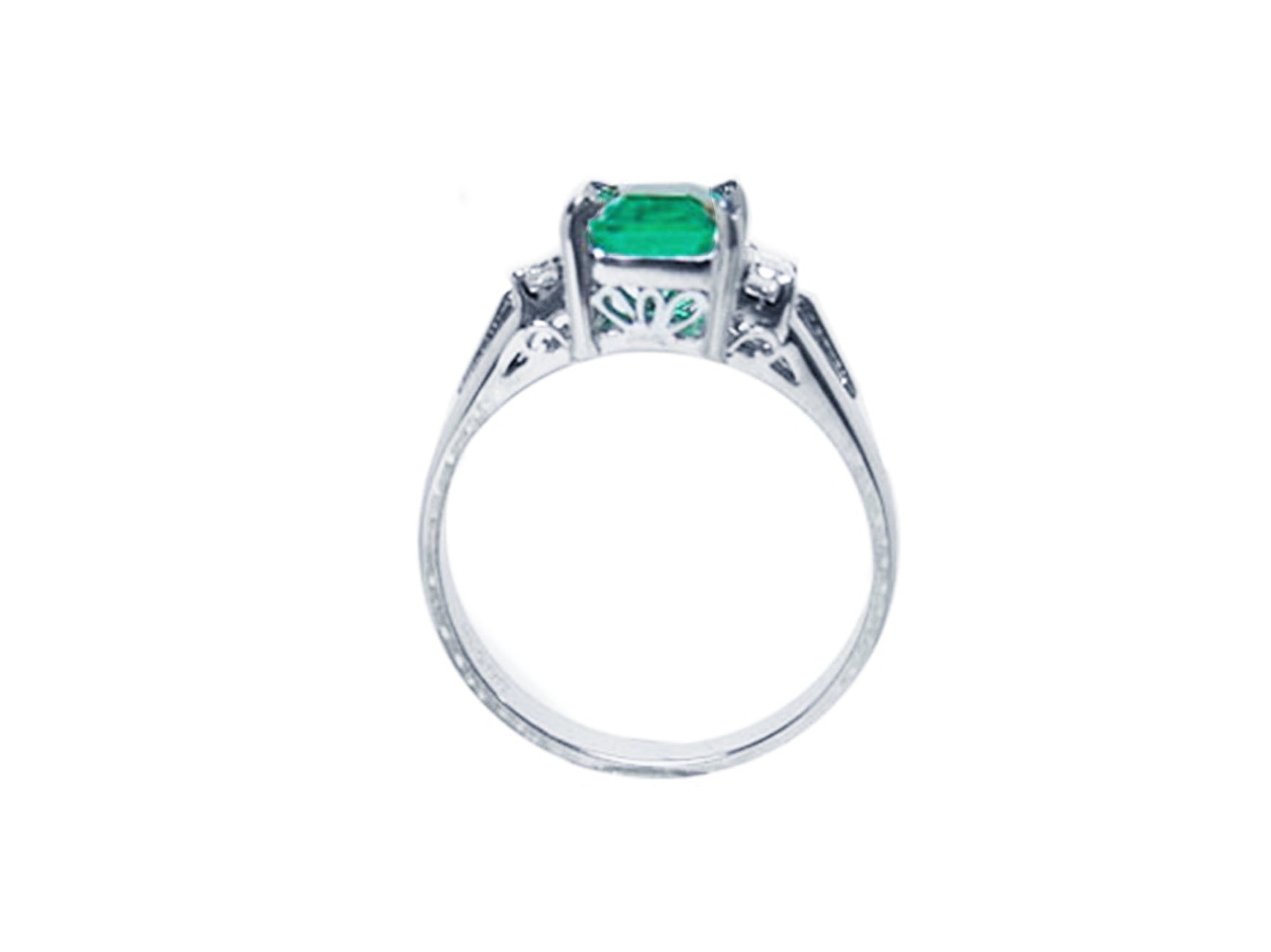 May&#39;s birthstone emerald platinum ring