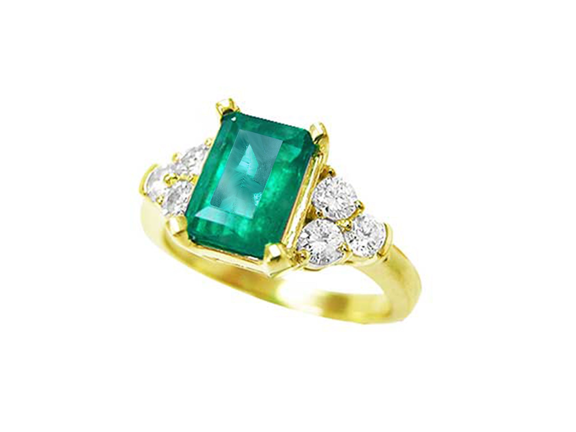 Yellow gold emerald rings