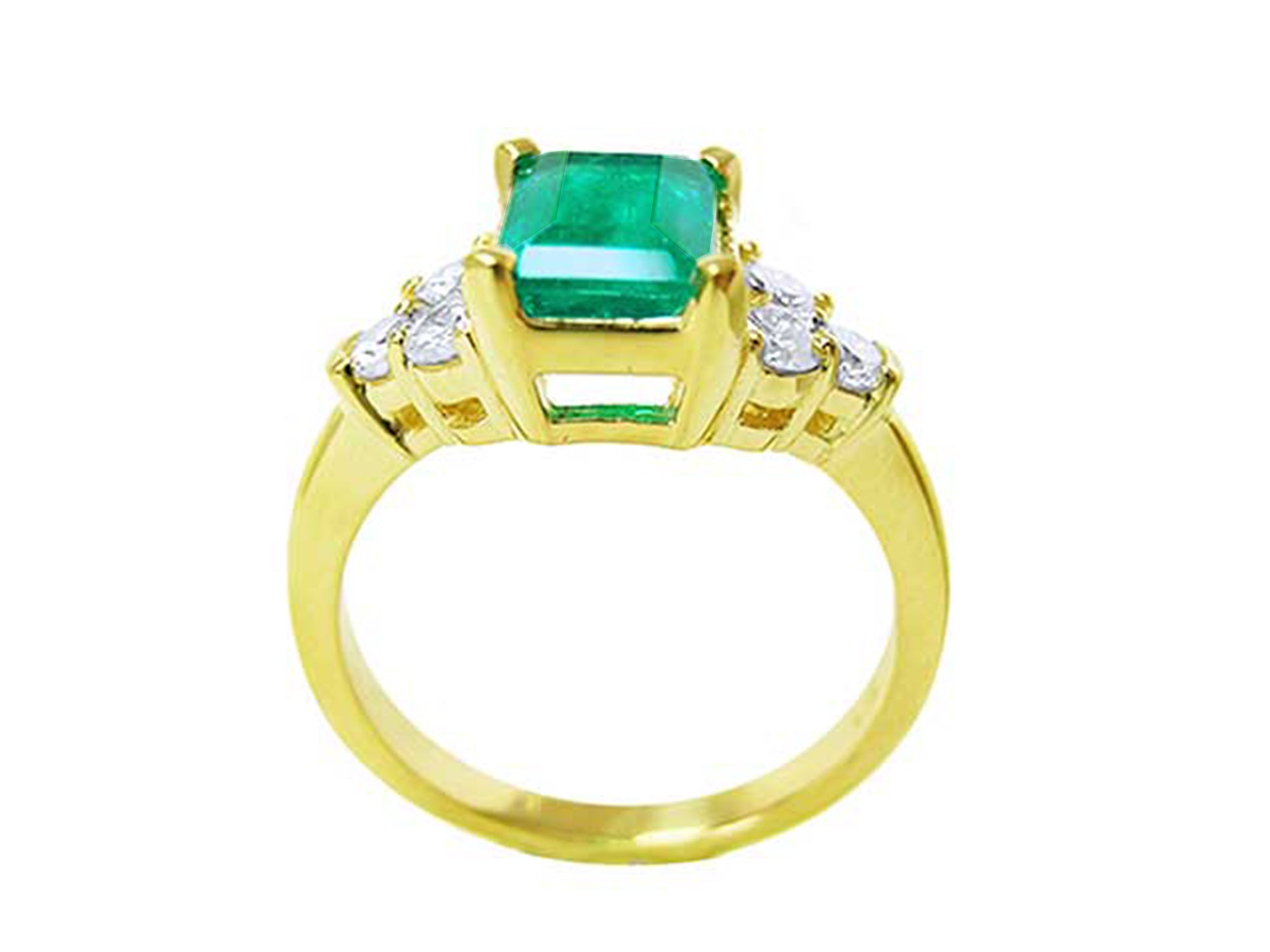 Emerald and diamond rings