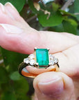 Emerald gold engagement rings for woman