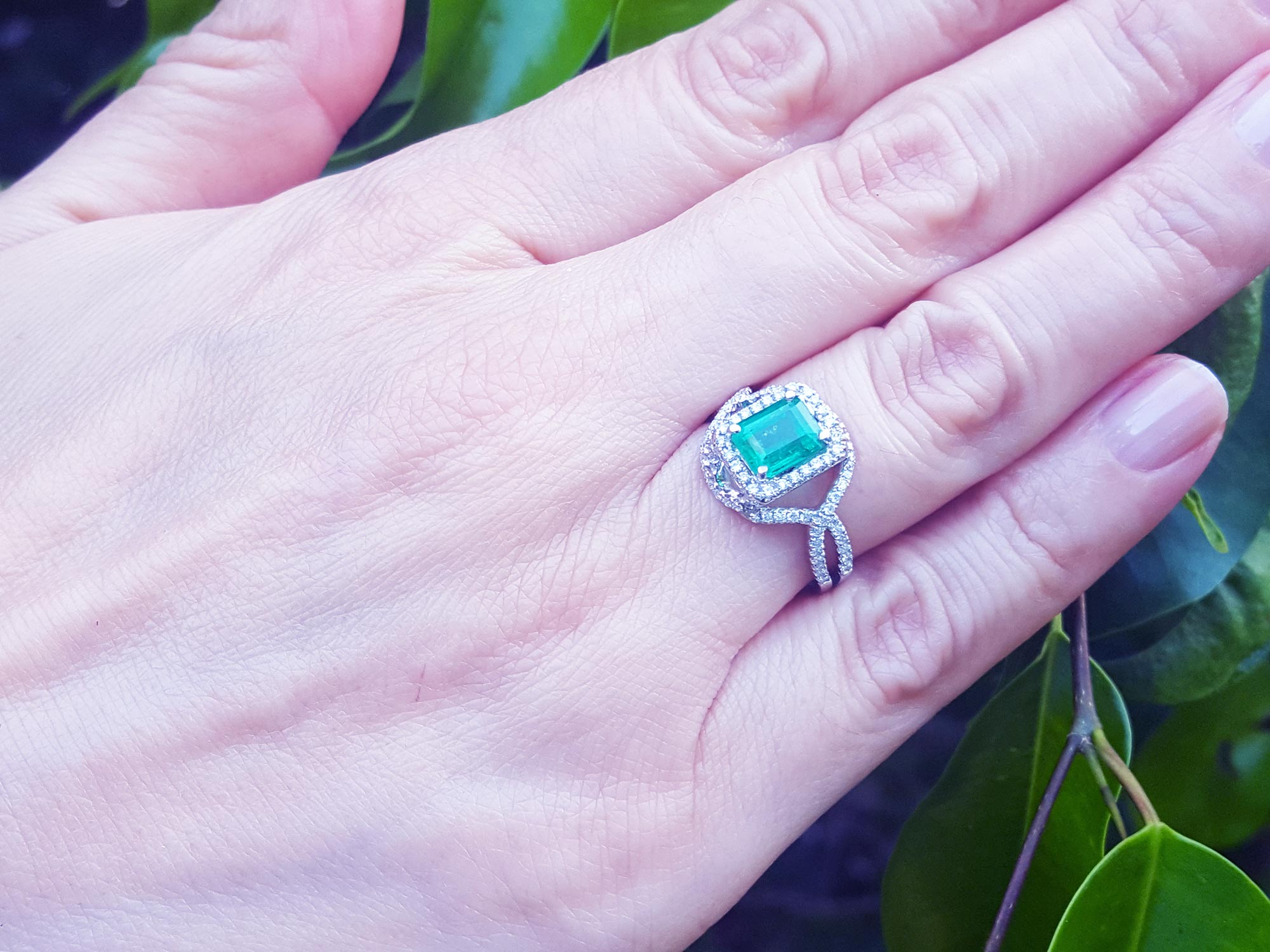 Emerald-cut emerald ring