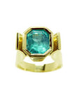 Authentic Colombian emerald solitaire ring