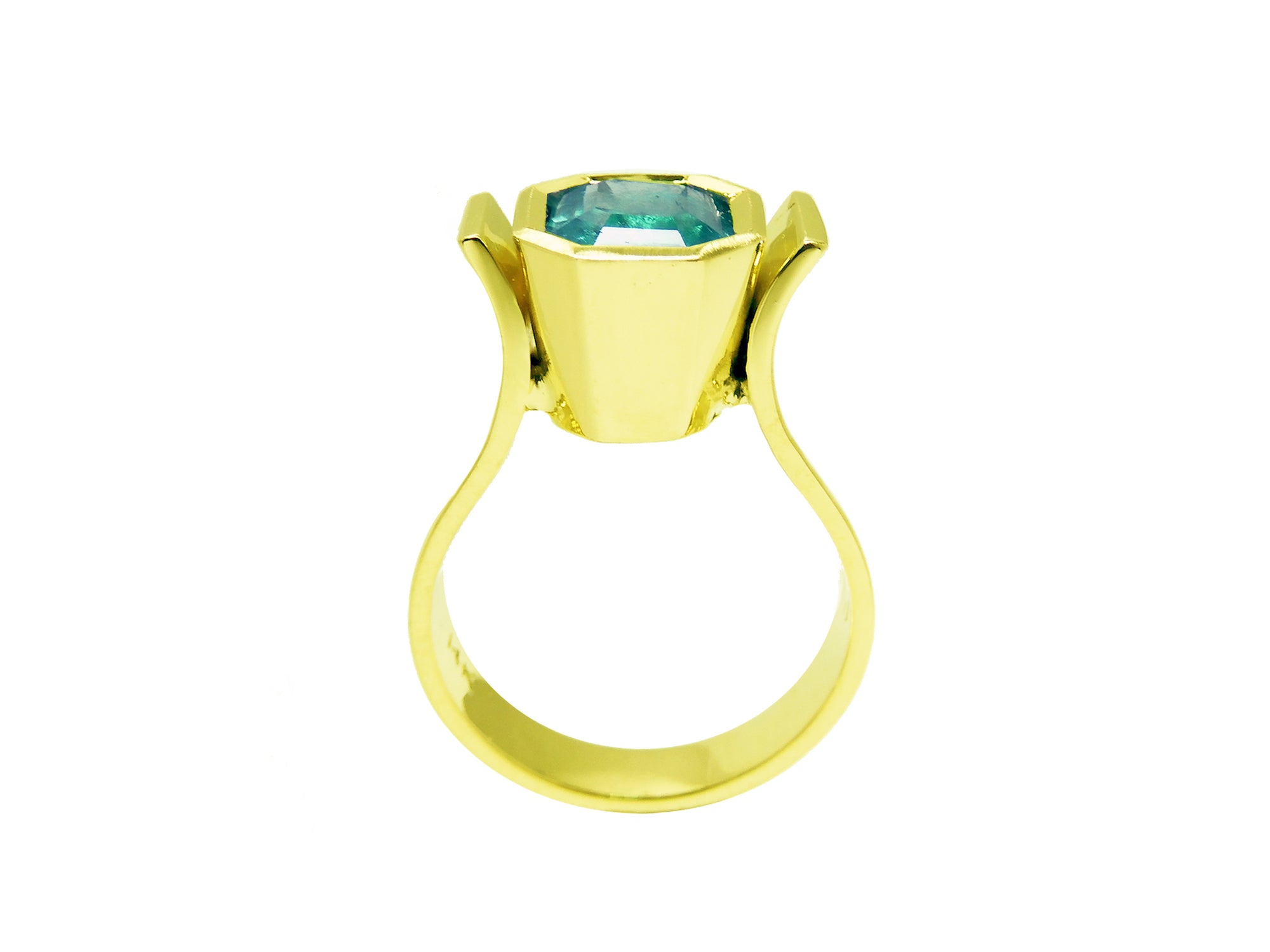 14k gold emerald solitaire ring