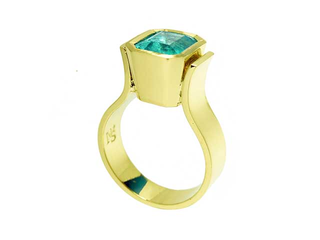 Emerald solitaire rings for women
