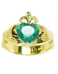 Ladies emerald claddagh rings real emeralds