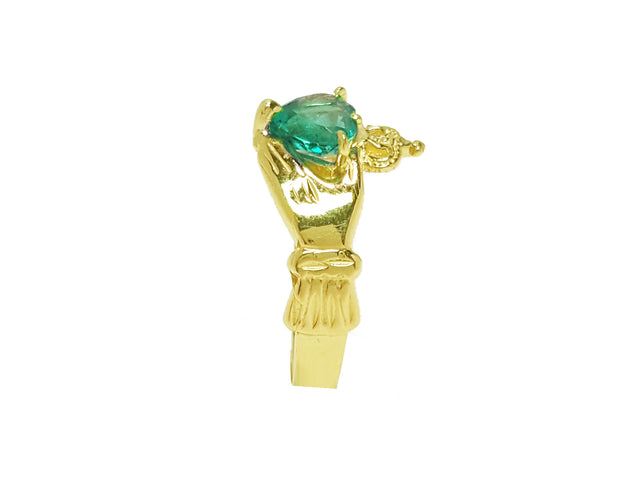 14k Gold emerald claddagh rings