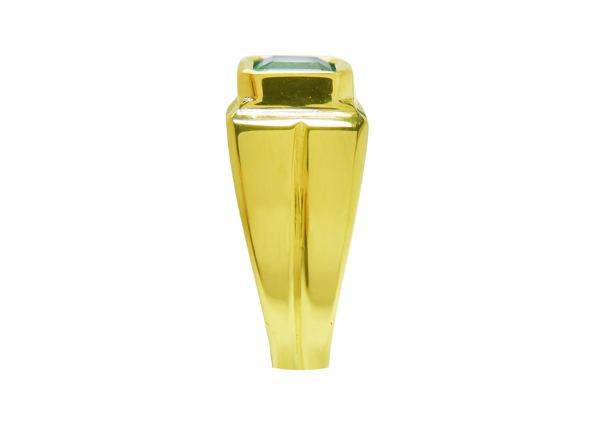 1.53 ct. Bezel Set Solitaire Emerald Ring 18K Yellow Gold