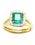 Pear shaped Real Colombian emerald rings