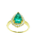 Emerald gold engagement rings for woman