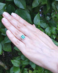 For mother's day Halo diamond emerald ring gift