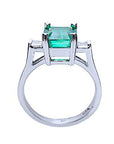 Emerald and princess cut diamond engagement rings