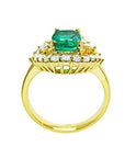 Deep green Colombian emeralds rings