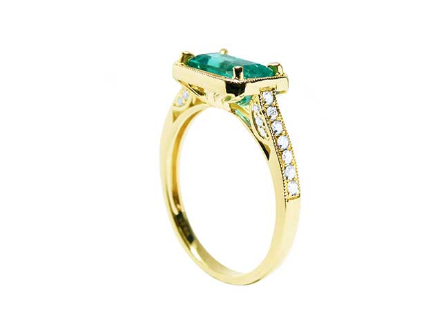 Affordable bridal emerald engagement rings