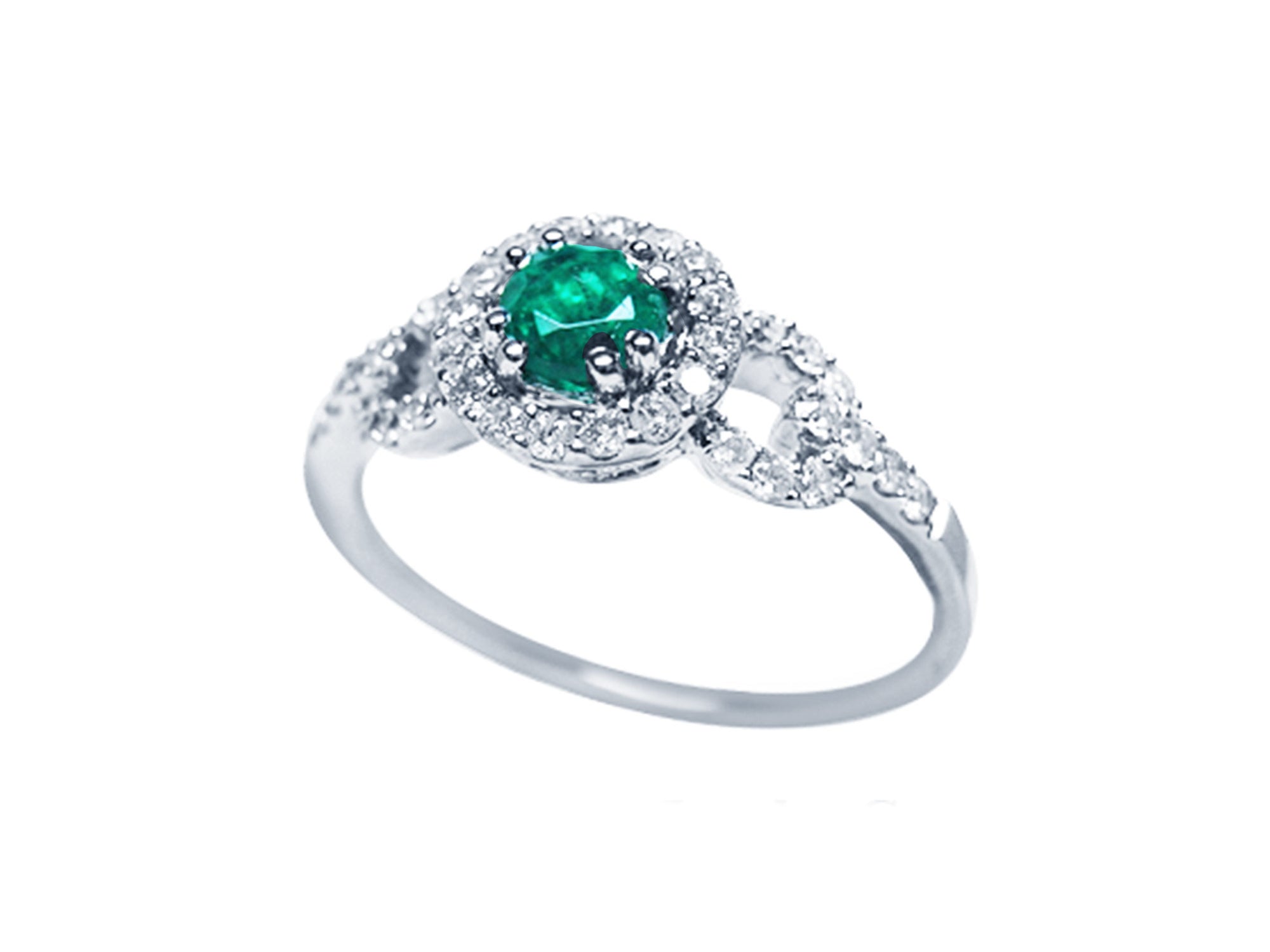 Colombian halo emerald rings for sale in USA