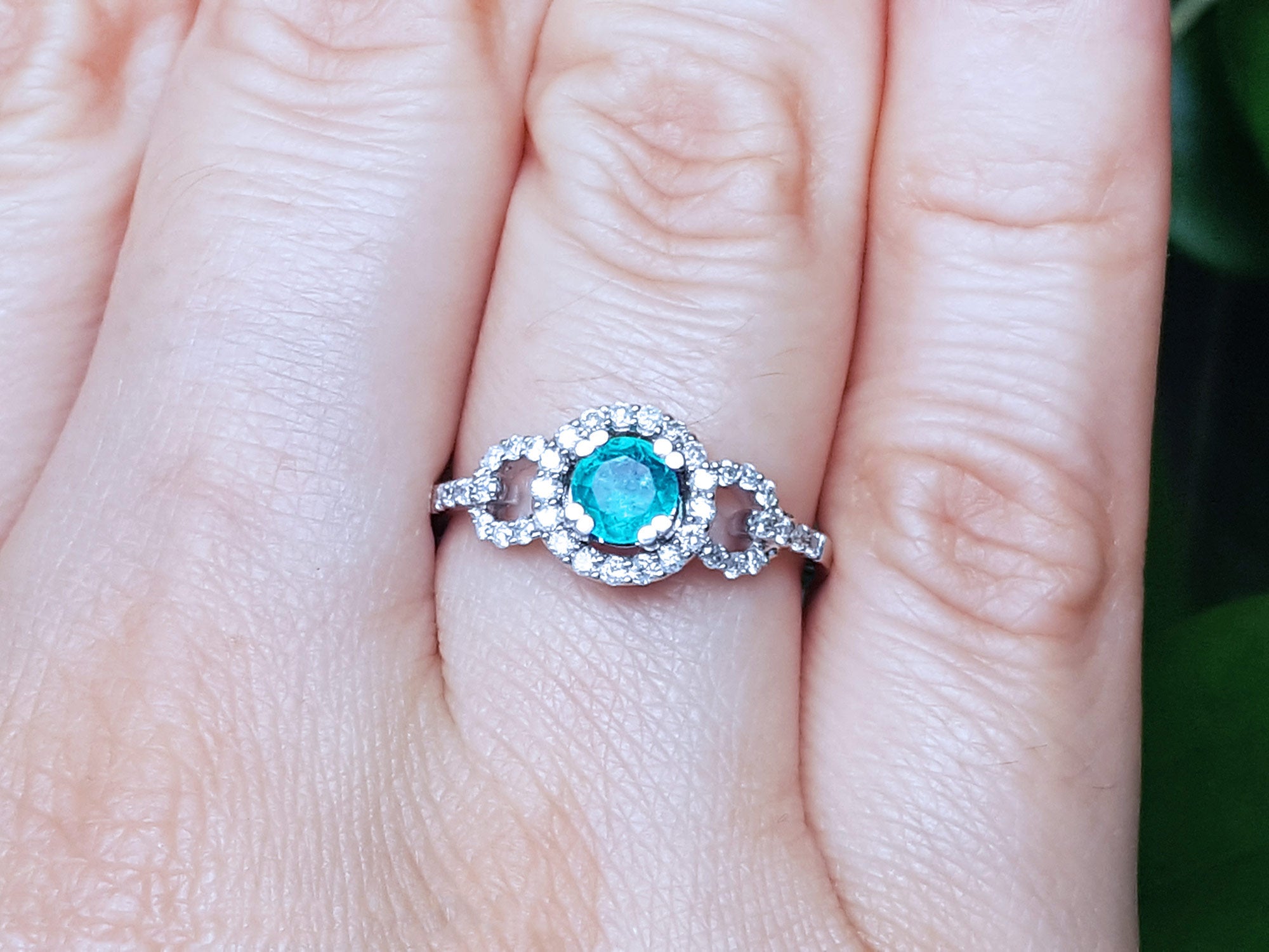 Natural halo emerald rings for women