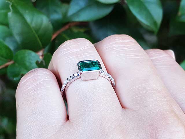 Emerald jewelry hand made in USA