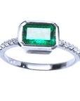 Emerald-cut emerald rings wholesale