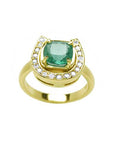 Emerald and diamond horsrshoe ring fine jewelry