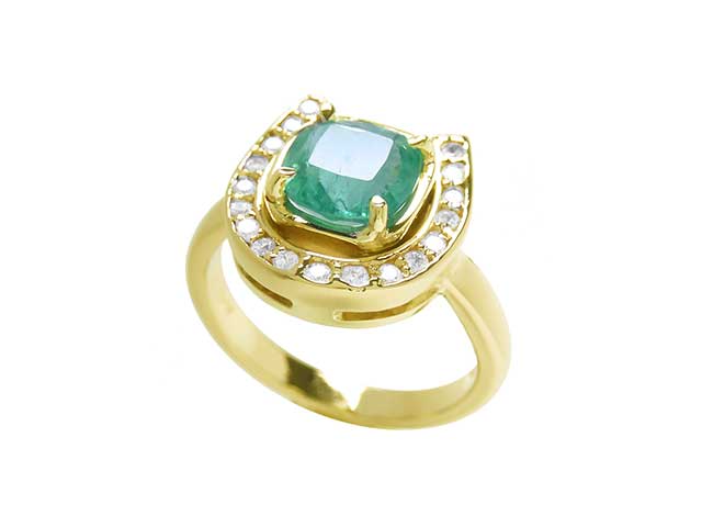 Horseshoe Colombian emerald rings for sale