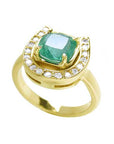 Horseshoe Colombian emerald rings for sale