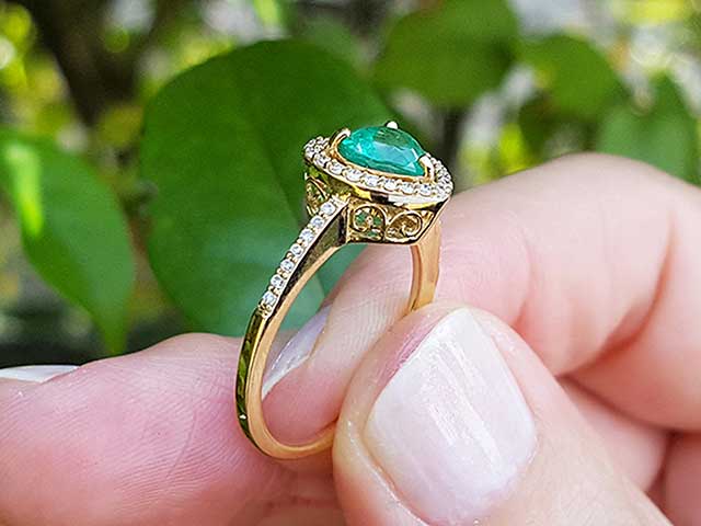 Unique Colombian emerald ring fine jewelry
