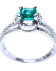 Bluish green emerald rings for sale