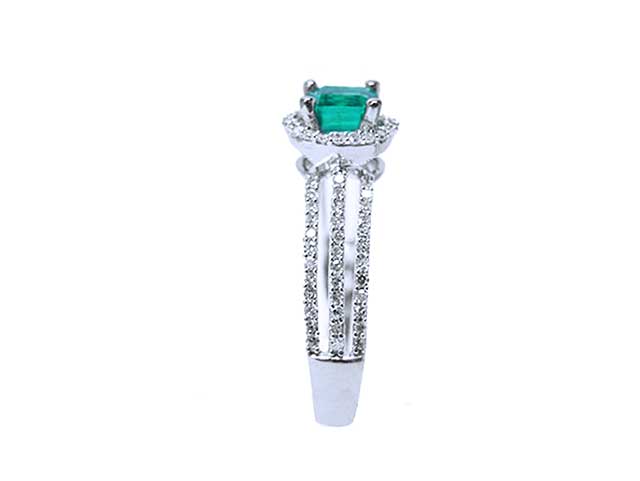 Affordable emerald-cut real emerald rings