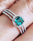 Genuine Colombian engagement emerald rings wholesale
