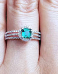 Bridal May birthstone engagement rings