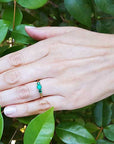 Three stone women’s emerald rings wholesale