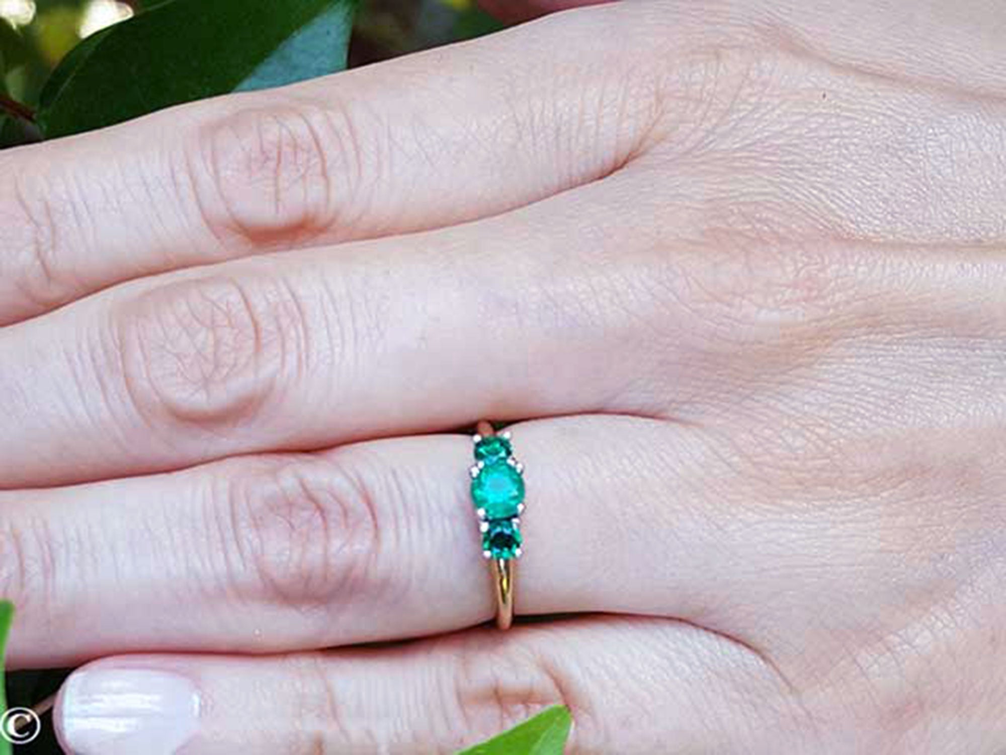 Genuine emerald ring
