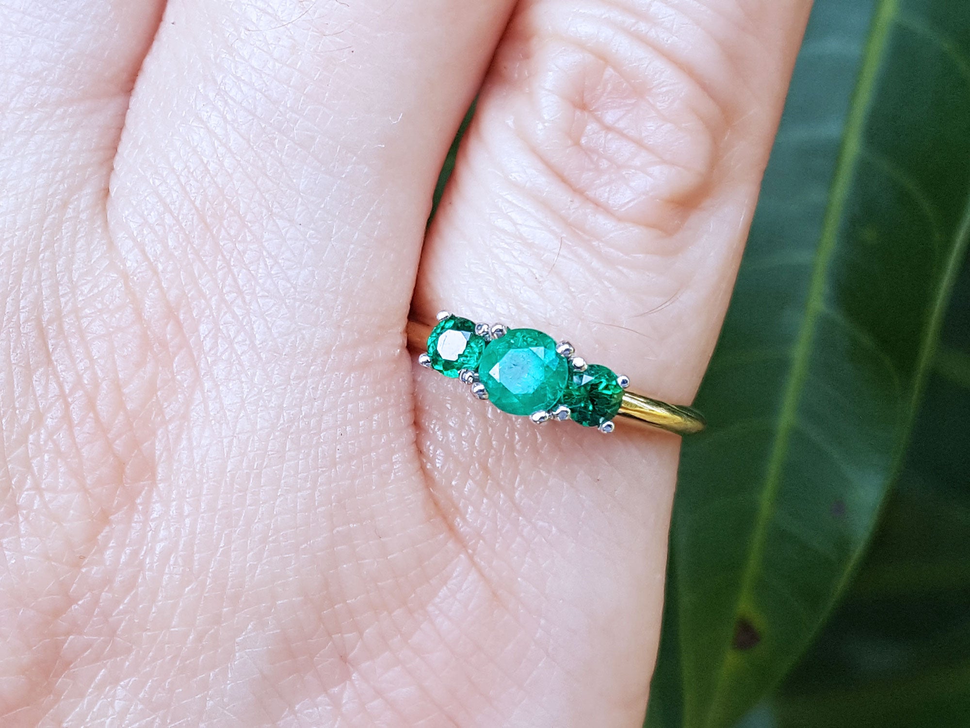 Authentic Colombian emerald ring