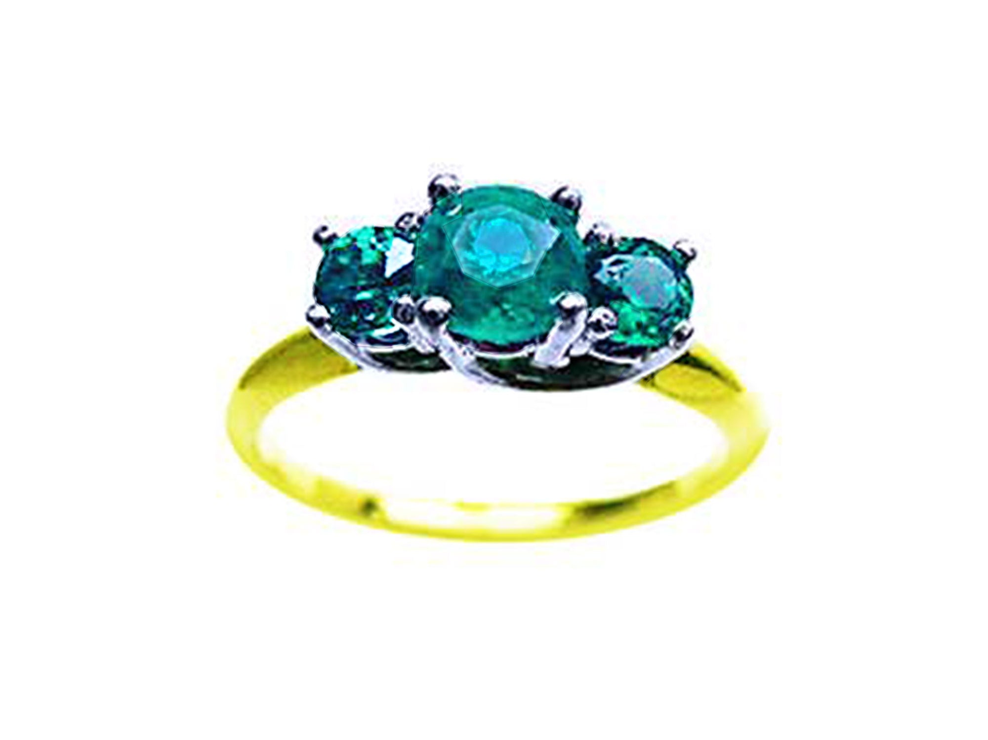 Three stone emerald ring